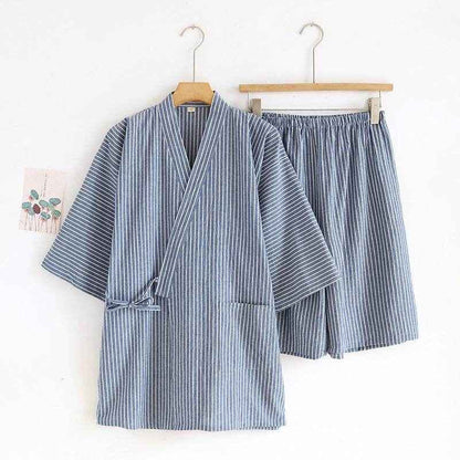 Washed Cotton Thin Striped Pajamas - Comfortable Sleepwear Set For All