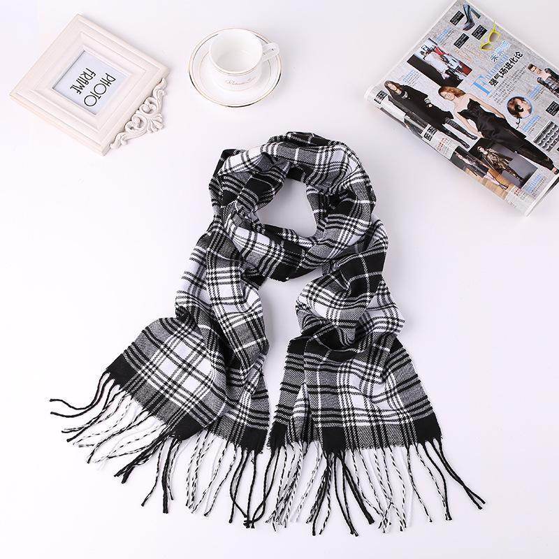 Men's English Plaid Faux Cashmere Scarf - Stylish & Warm Accessory - Buy Center