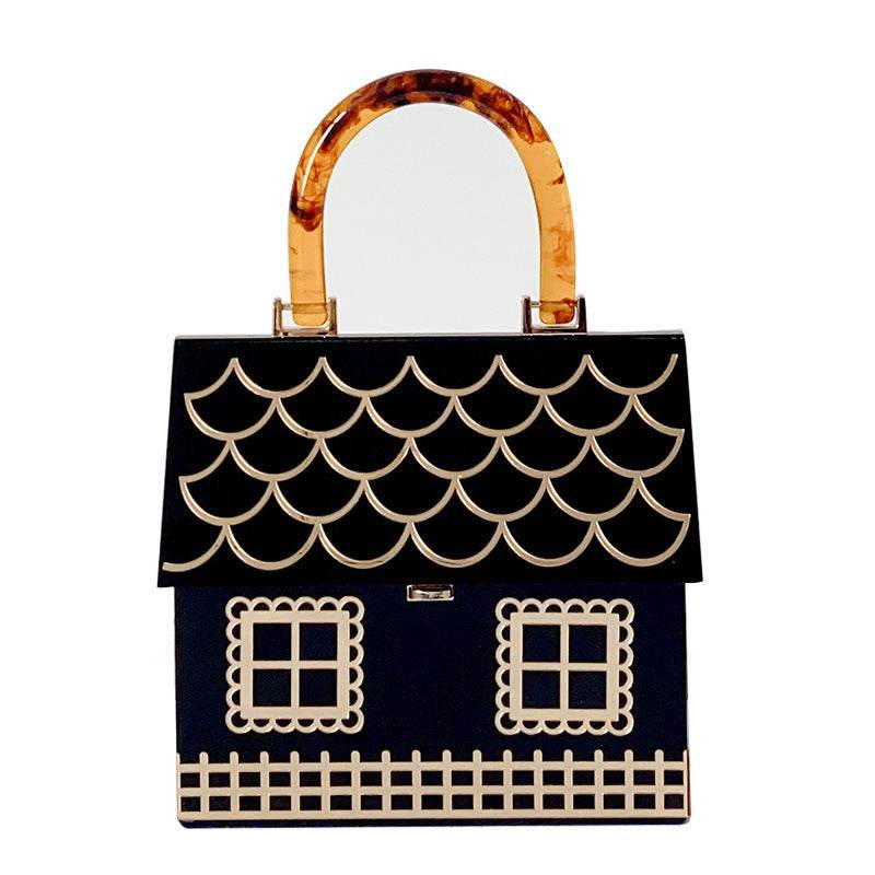 Large Capacity Acrylic Handbag - Elegant Lock Clutch for Upscale Events - Buy Center