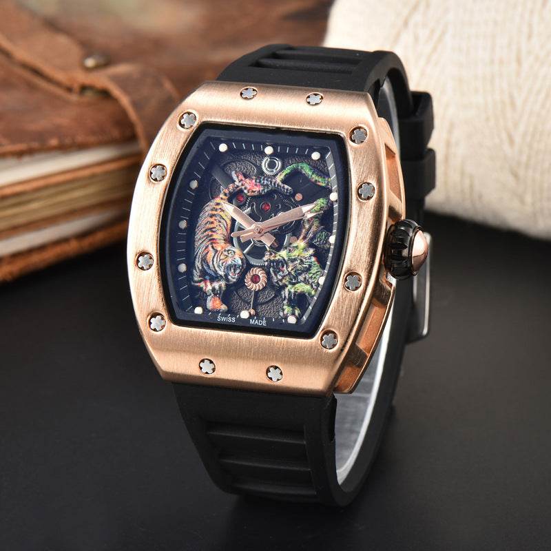 Buy Center Dragon Tiger Quartz Watch - Stylish Alloy Male Timepiece - Buy Center