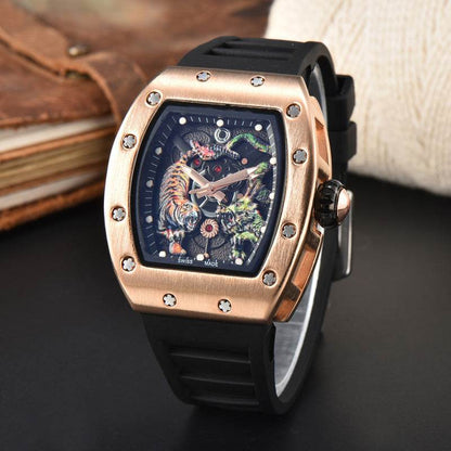 Buy Center Dragon Tiger Quartz Watch - Stylish Alloy Male Timepiece - Buy Center