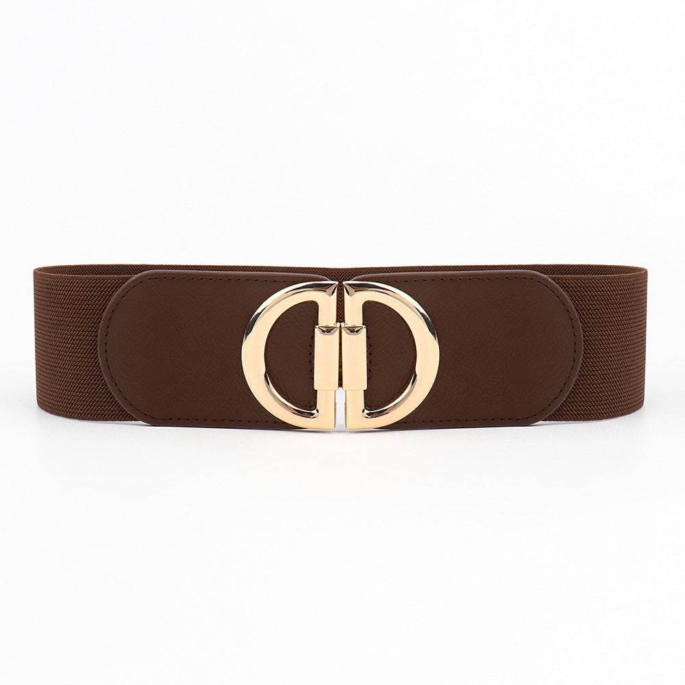 Stylish Elastic Wide Belts for Women - Adjustable PU Leather Buckle - Buy Center