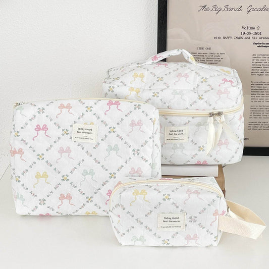 Colorful Bowknot Portable Storage Bag - Large Capacity Clutch for Daily Use - Buy Center