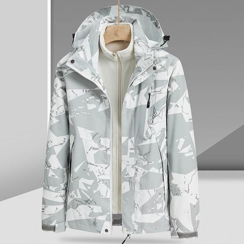 Three-in-One Camouflage Parka - Removable Mink Fur Liner for Outdoors - Buy Center
