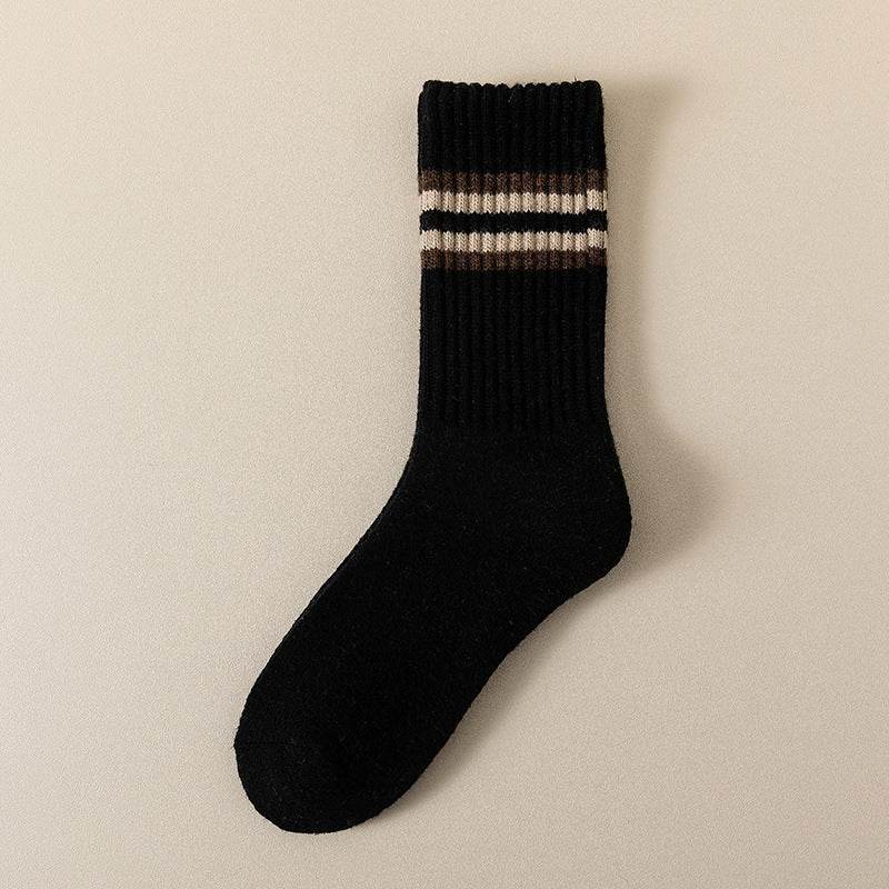 Men's Fleece-Lined Cotton Sports Stockings - Stripes & Plaid Patterns - Buy Center