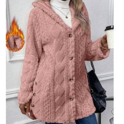 Buycenter Hooded Cardigan Jacket - Long Sleeve, Button Style, Winter Coat - Buy Center