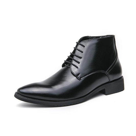 Stylish High-Top Martin Boots with Zipper - Height Increasing Design - Buy Center