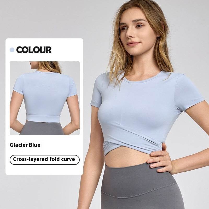 Buycenter Short Sleeve Yoga Top - Comfortable Workout Clothes for Women - Buy Center