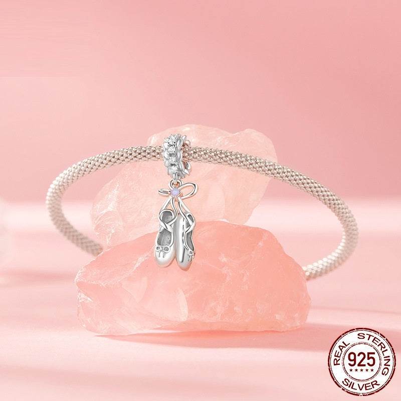 S925 Sterling Silver Ballet Shoe Pendant - Elegant Accessory for Dancers - Buy Center