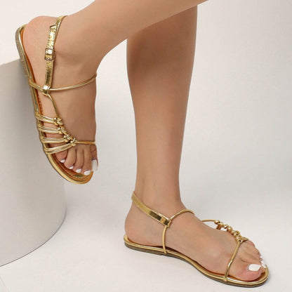 Buycenter Women's Brown Square Toe Sandals - Simple Fashion, Various Colors - Buy Center