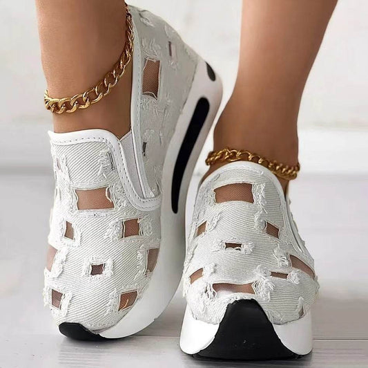 Plus Size Wedge Flats for Women - Breathable Hidden Heels, Stylish Colors - Buy Center