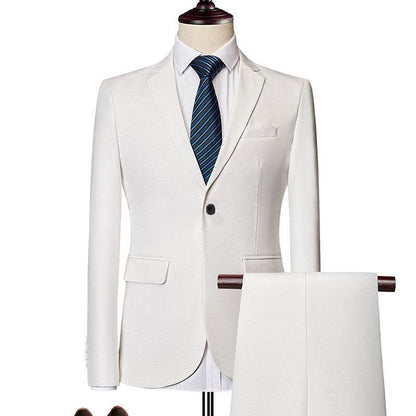 Buycenter Slim-Fit Three-Piece Suit Set - Korean Formal Wear for Winter - Buy Center