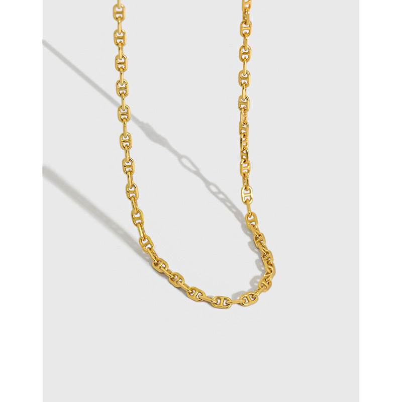 Minimalist Pig Nose Necklace - 925 Sterling Silver for Women, Adjustable Length - Buy Center