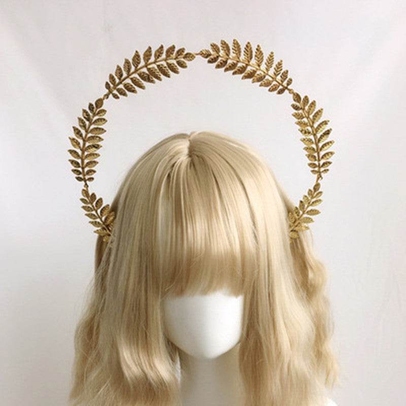 Vintage Wheat Ear Cross Hair Ornament - Elegant Gold & Silver Styles - Buy Center