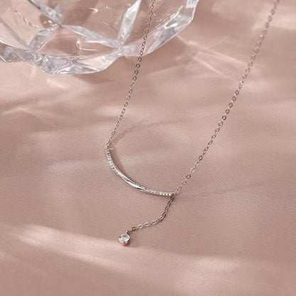 Buycenter Sterling Silver Necklace - Elegant Smile Tassel Design - Buy Center