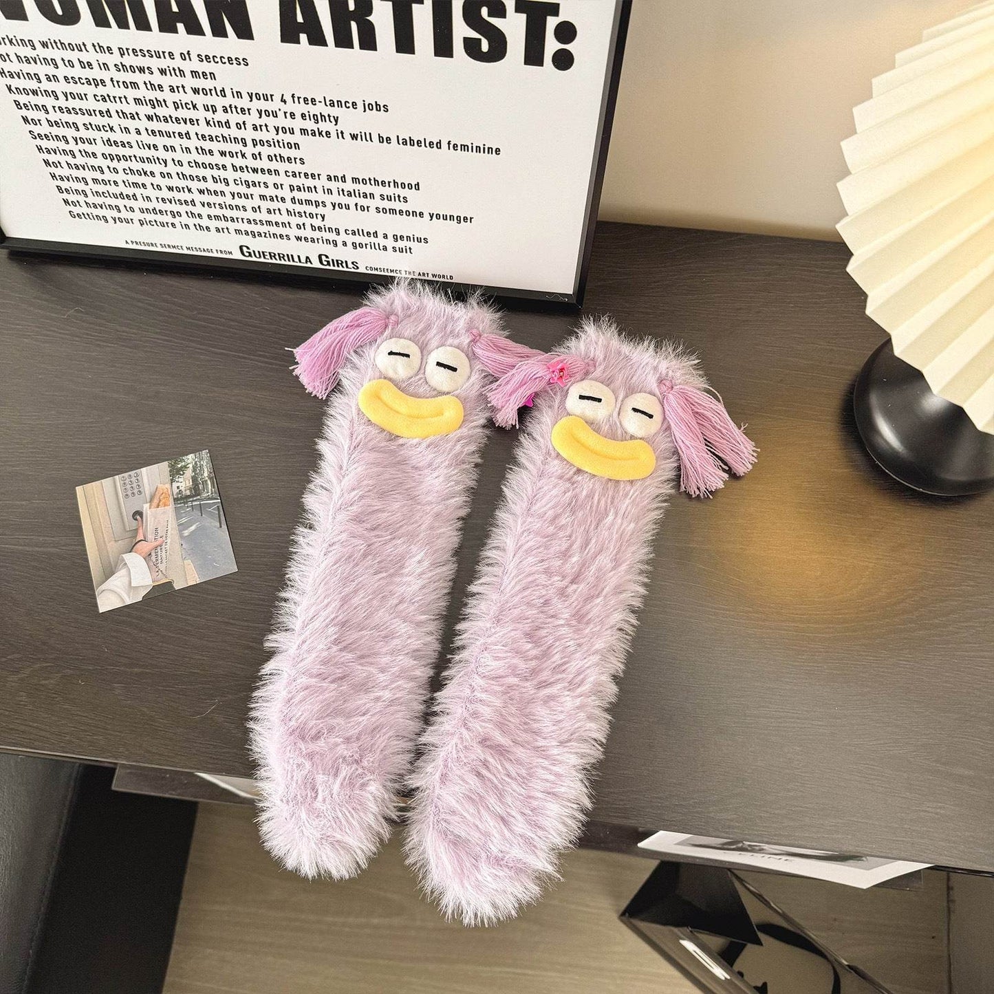 Funny Plush Thermal Mid-Calf Socks for Women - Cozy & Stylish Designs - Buy Center