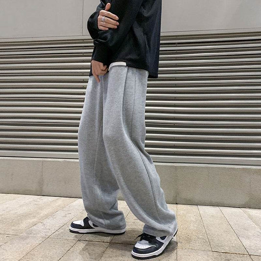 Men's Straight Wide Leg Knitted Sweatpants - Comfortable Cotton Style 2025 - Buy Center