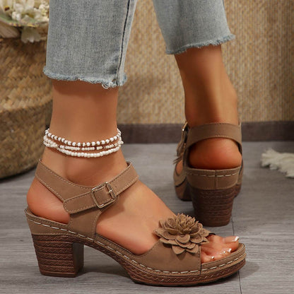 Buycenter Women's Chunky Heel Sandals - Summer Platform Shoes in Plus Sizes - Buy Center