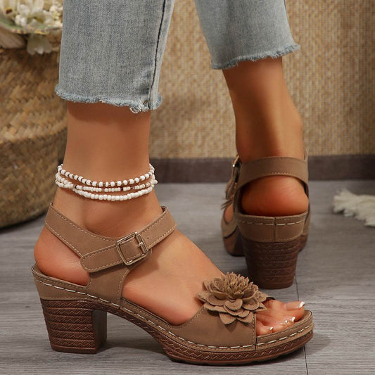Buycenter Women's Chunky Heel Sandals - Summer Platform Shoes in Plus Sizes - Buy Center