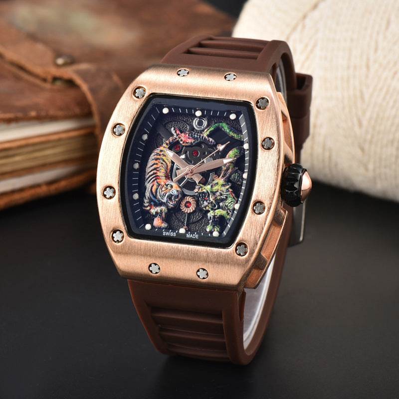 Buy Center Dragon Tiger Quartz Watch - Stylish Alloy Male Timepiece - Buy Center