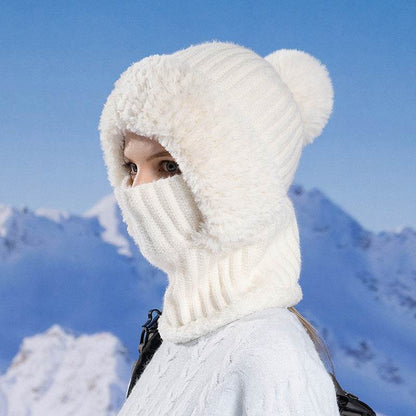 Women's Knitted Hat Scarf Mask - Stylish Winter Accessory in Multiple Colors - Buy Center