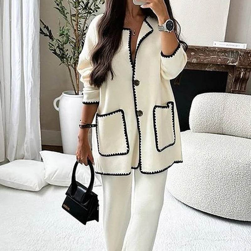 Buycenter Women's Casual Two-Piece Suit Set - Loose Fit, Solid Color - Buy Center