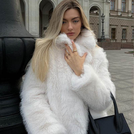 Buycenter Solid Color Short Fur Coat - High-Grade Temperament Style - Buy Center