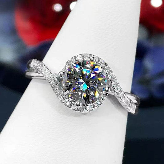 Buycenter Eight Hearts and Arrows Moissanite Ring - Women's Copper Jewelry - Buy Center
