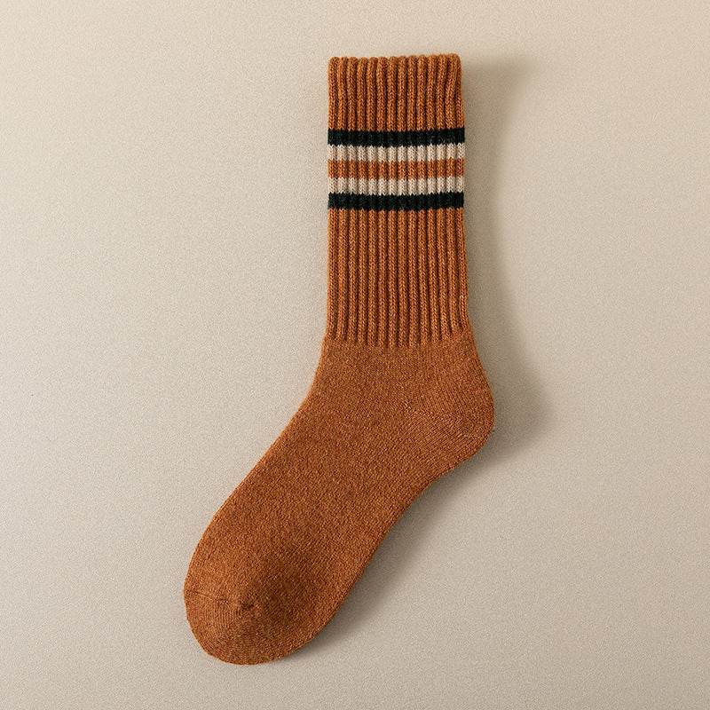 Men's Fleece-Lined Cotton Sports Stockings - Stripes & Plaid Patterns - Buy Center