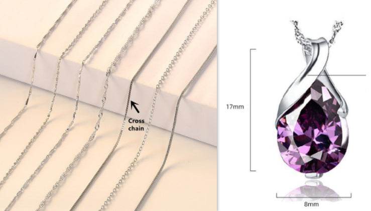 Buycenter Sweet Purple Crystal Necklace - Angel Tears Pendant for Women - Buy Center