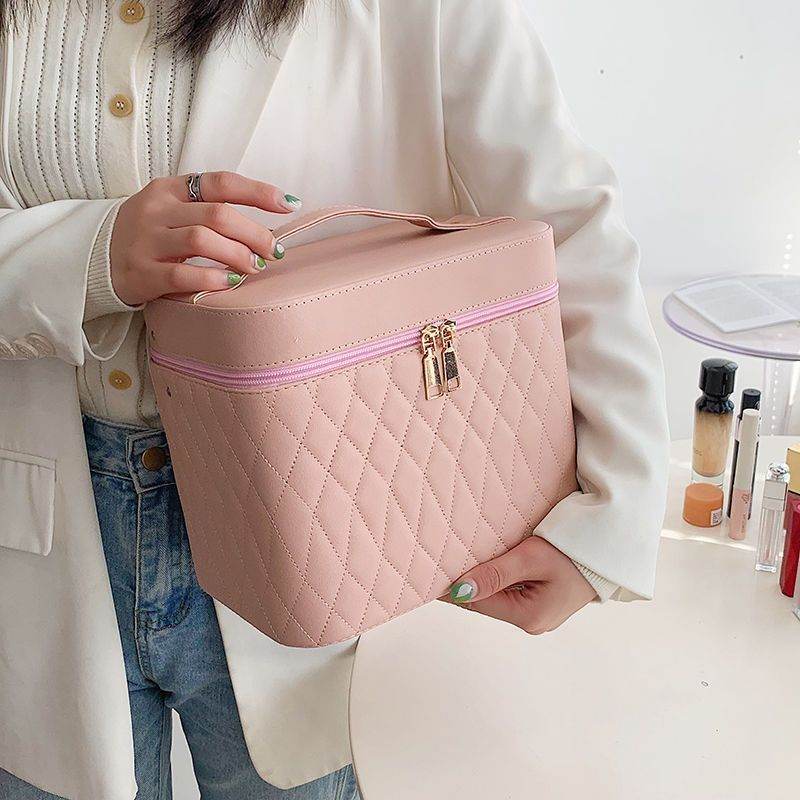 Buycenter Double-Layer Cosmetic Bag with Mirror - Large Capacity Storage - Buy Center