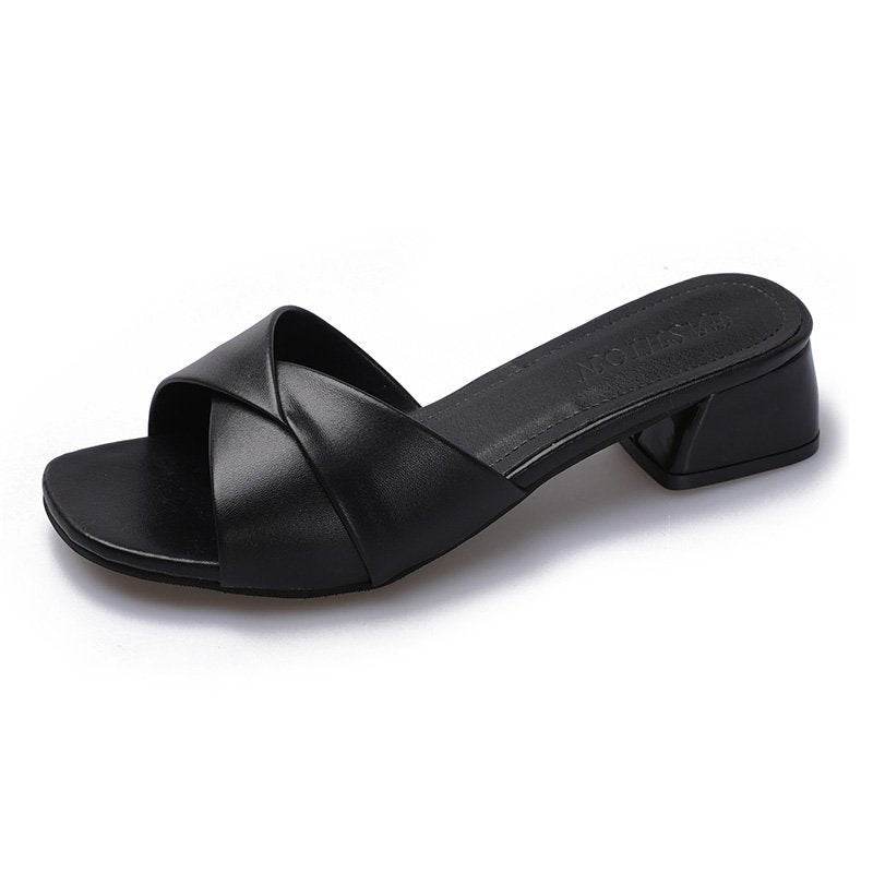 Women’s Summer Half Slippers – Soft PU & Trendy Square Toe Design - Buy Center