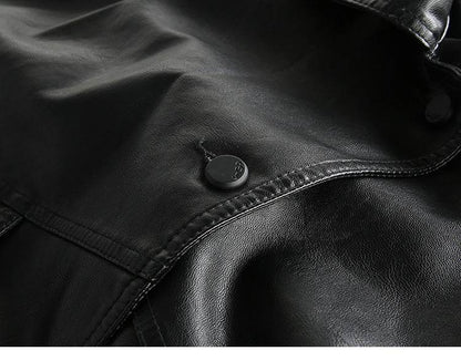 European American Trendy Loose Fit Leather Jacket - Stylish & Comfortable - Buy Center