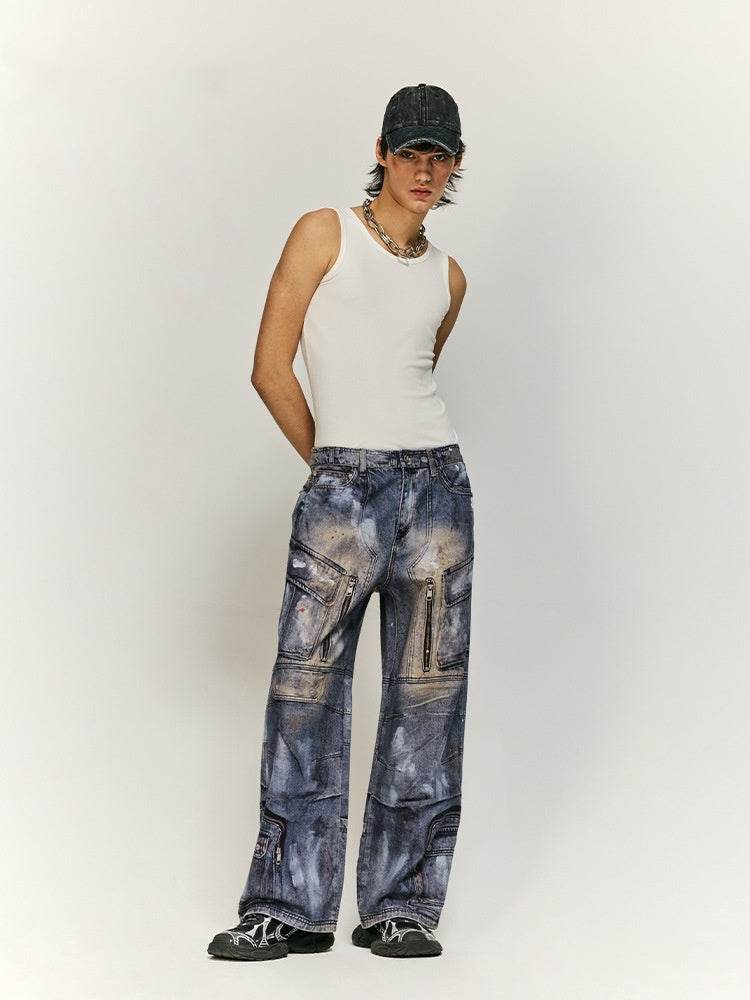 Buycenter Multi-Pocket Jeans for Men & Women - Stylish Straight-Leg Fit - Buy Center