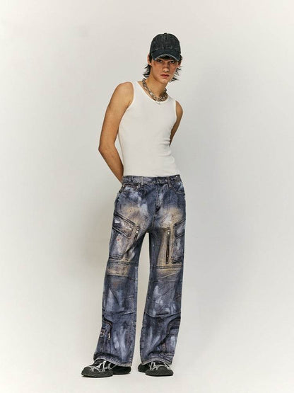 Buycenter Multi-Pocket Jeans for Men & Women - Stylish Straight-Leg Fit - Buy Center