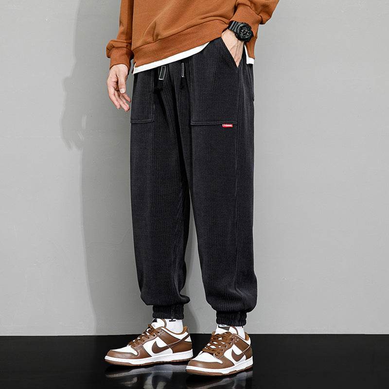 Men's Plus-Size Corduroy Casual Pants - Loose Wide Leg for Autumn Style - Buy Center