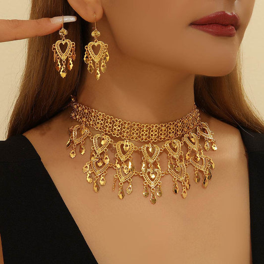 3pcs Retro Luxury Heart-Shaped Jewelry Set - Necklace & Earrings for Women - Buy Center