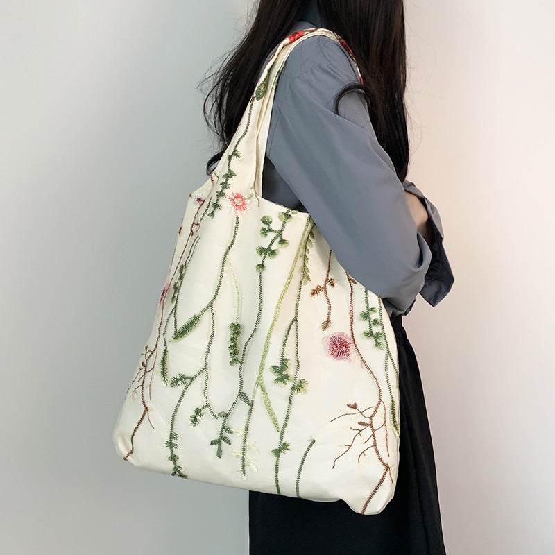 Buycenter Embroidered Canvas Bag - Stylish Holiday Schoolbag - Buy Center