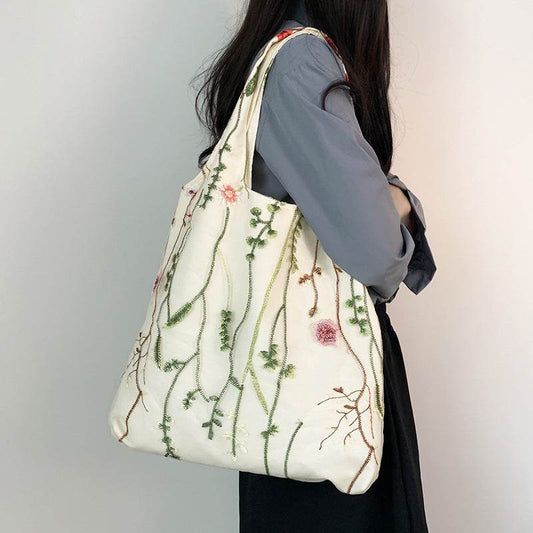Buycenter Embroidered Canvas Bag - Stylish Holiday Schoolbag - Buy Center