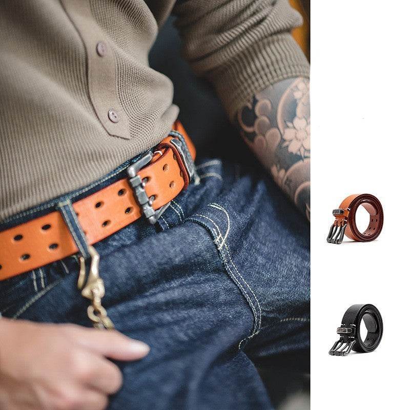 Tough Guy Hollow Belt for Men - Durable Cowhide, Stylish Modern Design - Buy Center