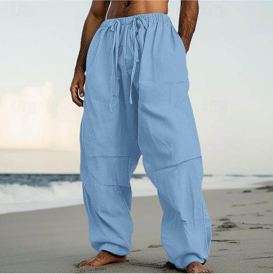 Comfortable Beach Straight-Leg Pants - Stylish Cotton Blend for Daily Wear - Buy Center
