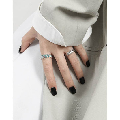 Unique Irregular Texture Silver Ring - Adjustable Ethnic Design for All - Buy Center