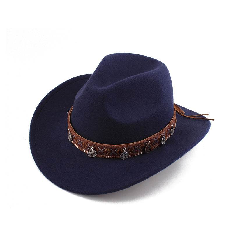 European & American Woolen Cowboy Hat - Stylish Adjustable Fit for All - Buy Center
