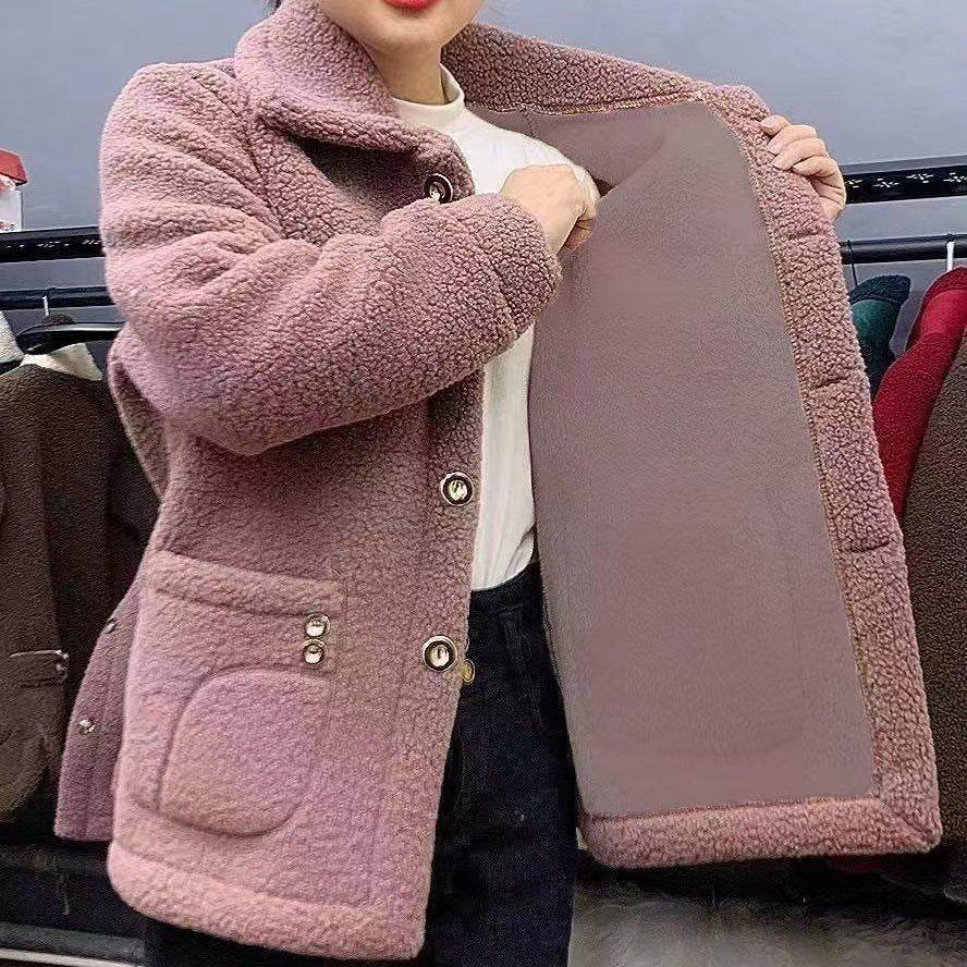 Buycenter Fleece-Lined Mid-Length Coat - Women's Thickened Warm Jacket - Buy Center