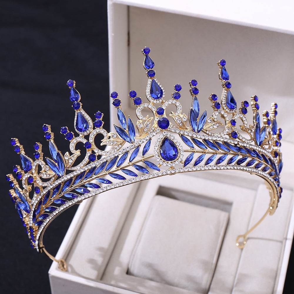 Elegant Crystal Baroque Crown Hair Hoop Set - Perfect for Weddings & Events - Buy Center