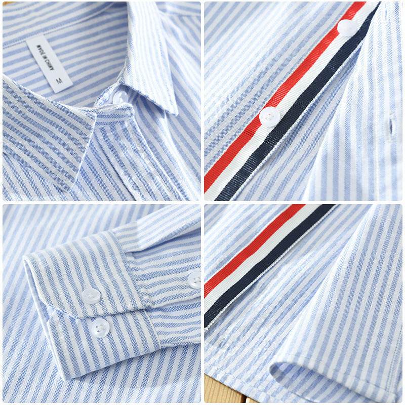 Autumn Japanese Striped Long Sleeve Shirt - Casual & Stylish Cotton Wear - Buy Center