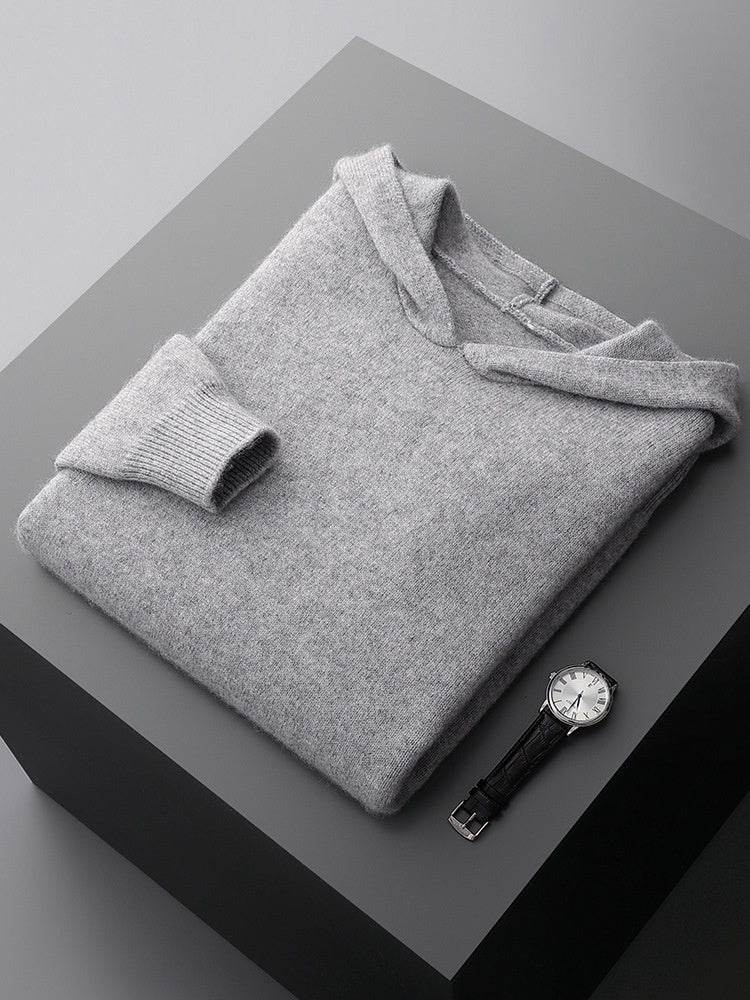 Buycenter Men's Casual Knitted Hoodie - Stylish Wool Hooded Sweater - Buy Center
