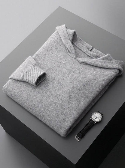 Buycenter Men's Casual Knitted Hoodie - Stylish Wool Hooded Sweater - Buy Center