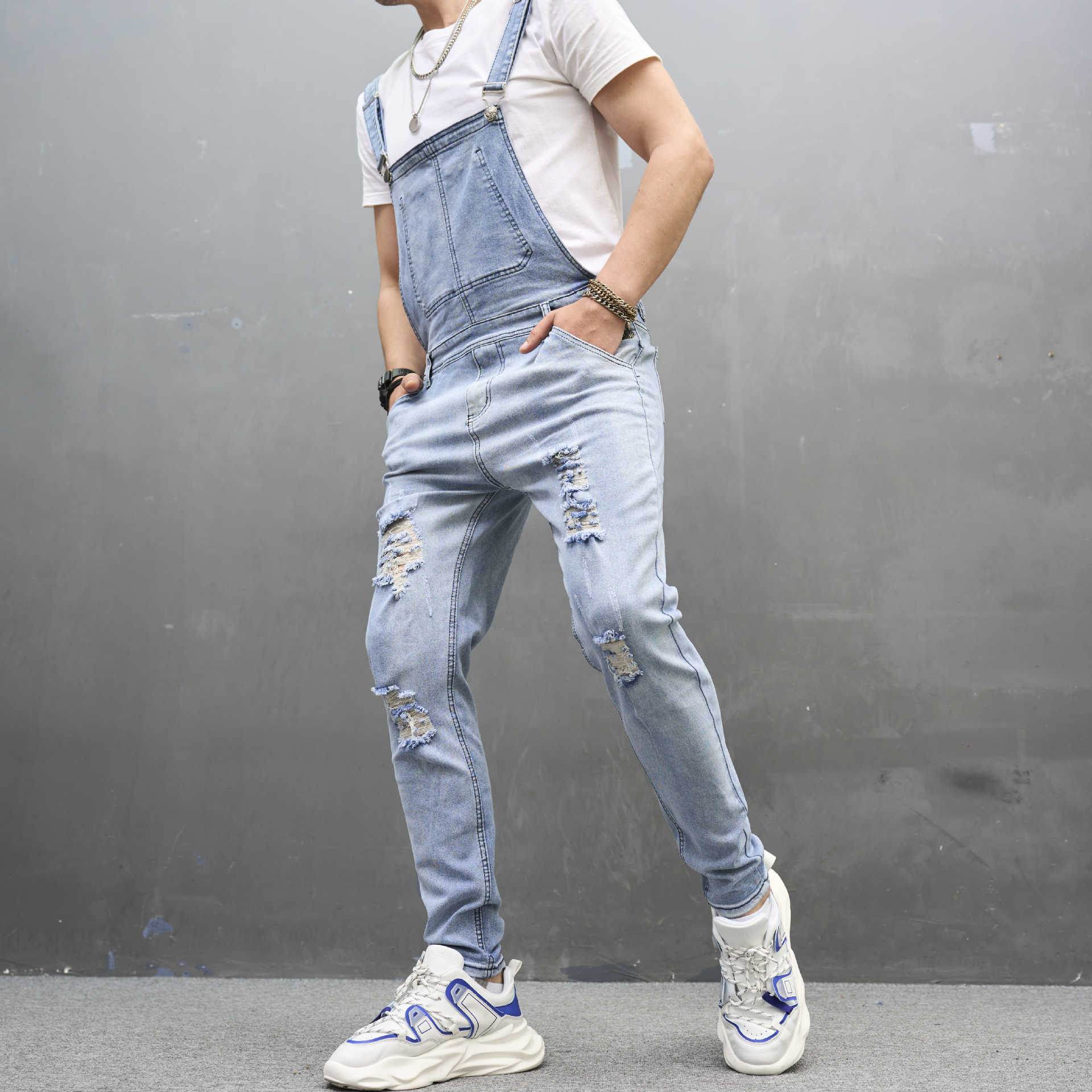 Buycenter Men's Slim Ripped Skinny Trousers - Stylish Denim for Spring & Autumn - Buy Center