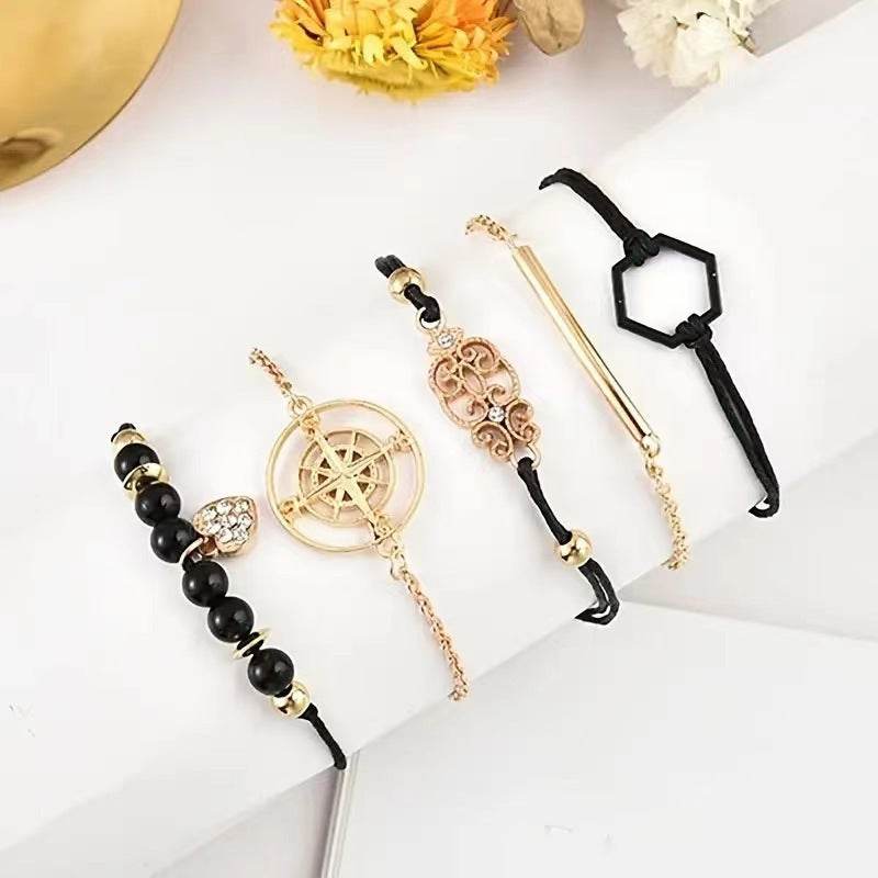 Buycenter Women's Quartz Watch Set - Elegant Black with Bracelets - Buy Center